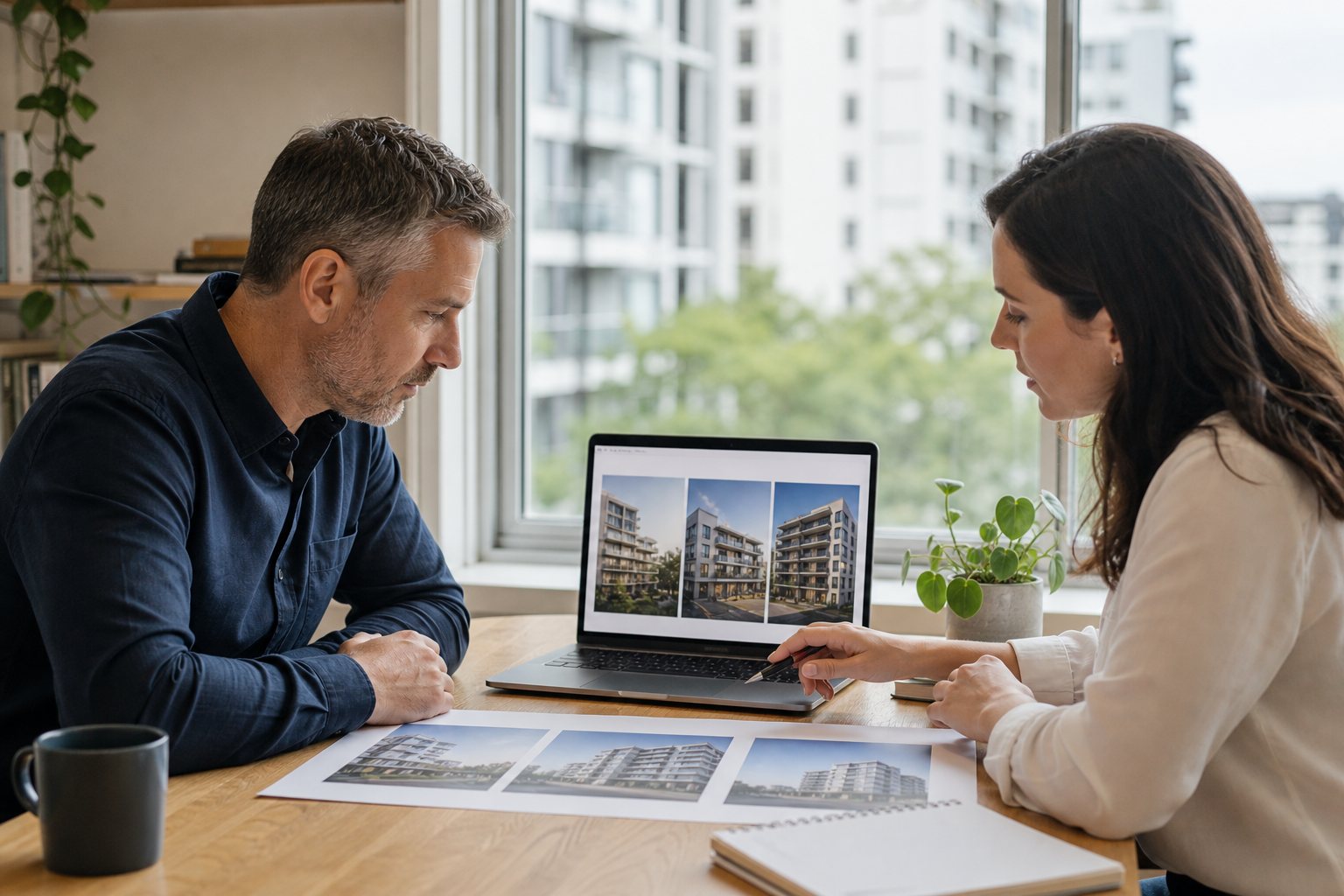 Property investor and adviser comparing three apartment markets